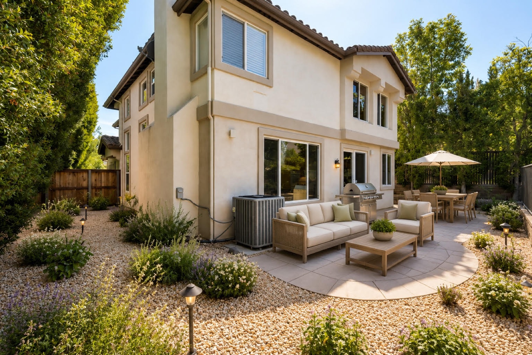 Landscaped outdoor living area