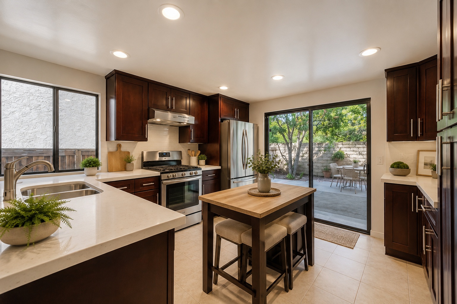 Virtually staged updated kitchen