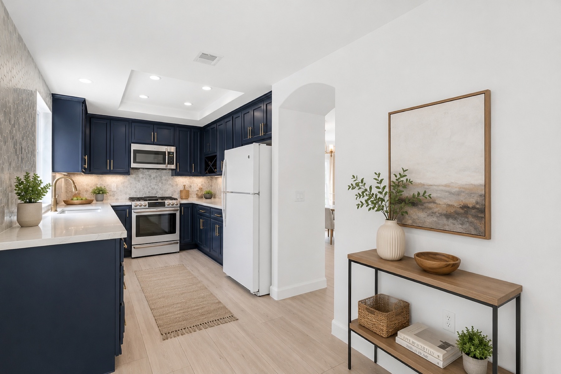 Virtually staged kitchen