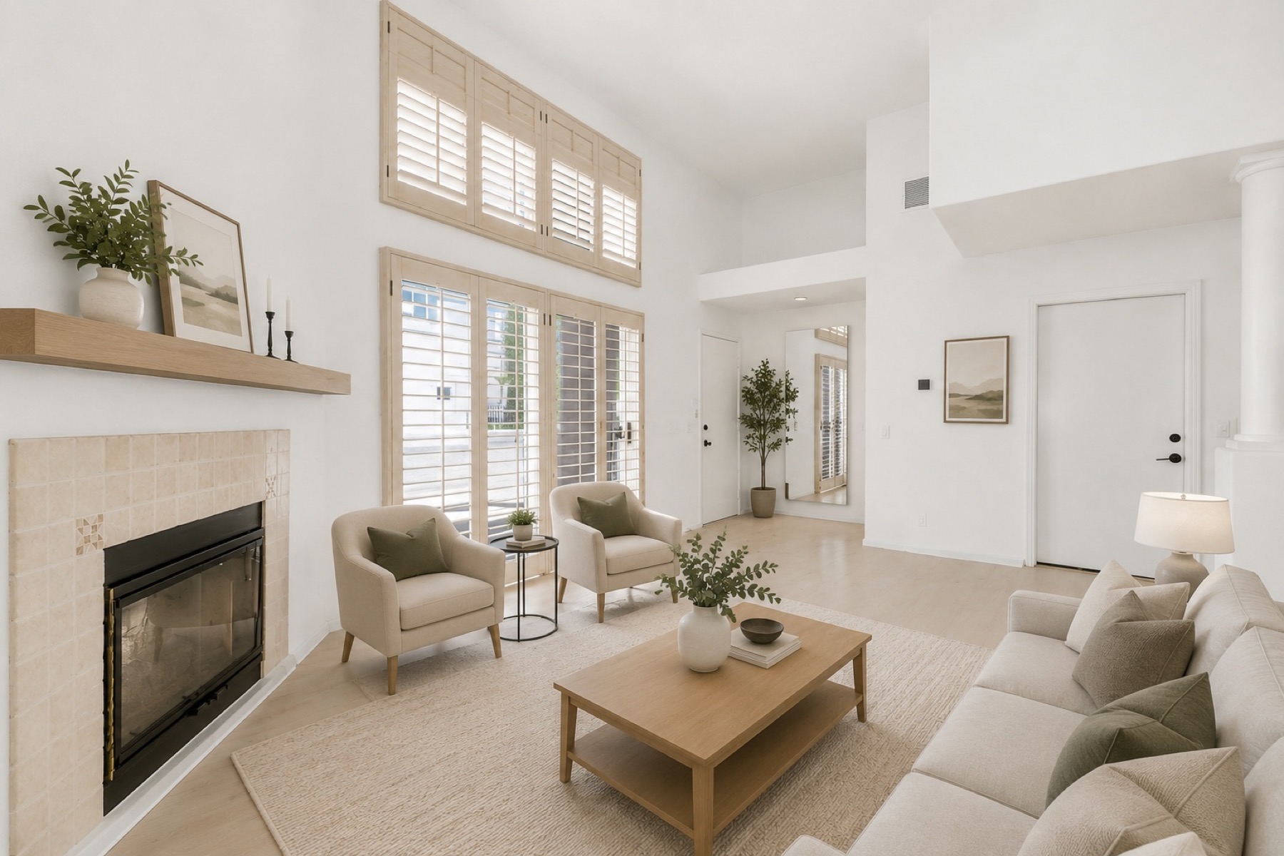 Bright, carefully presented living room
