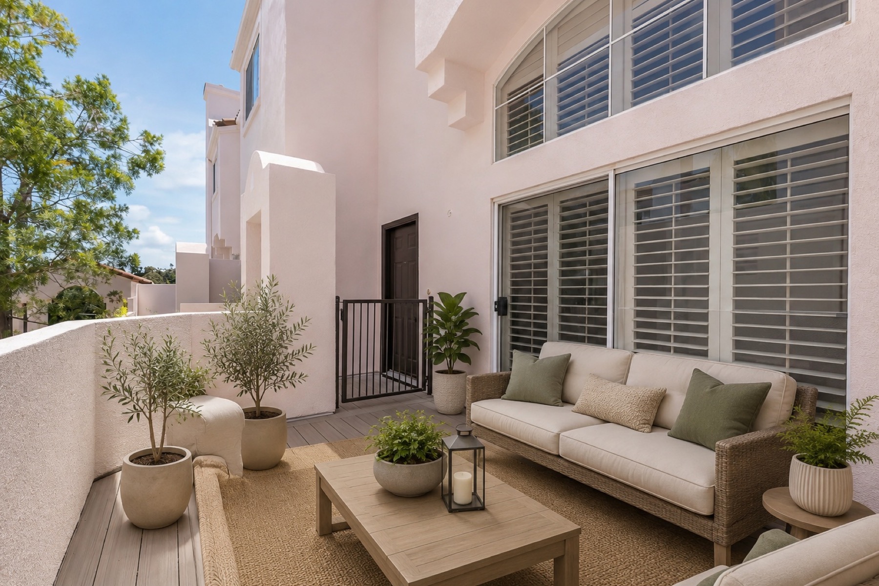 Virtually staged private patio